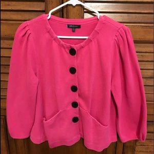 Anne Klein Dark Pink with Large Black Buttons Top